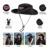 Black knitted fisherman's hat, granular fleece, pink heart-shaped IIIIMITE embroidery with drawstring red scarf, children's autumn and winter Indian hat Item Picture